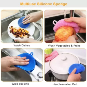 Silicone Dishwashing Sponge Eraser Magic Sponge Diy dishwashing Sponge kitchen & bathroom products