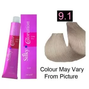 Silky Hair Color Very Light Ash Blonde-9.1