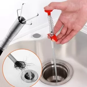 Spring Pipe Dredging Steel Tool Hair Remover Household Cleaning Pipe Flexible Folding Tub For Kitchen Sink Sewer Cleaning Hook Tool 85cm