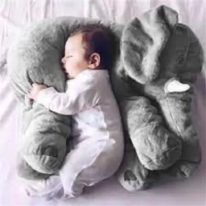 Stuffed Animal Cushion Kids Baby Sleeping Soft Pillow Toy Cute Elephant Cotton yellow 28x33cm