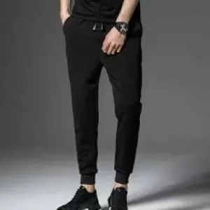 Stylish Plain Black Simple Trouser For Men (Summer)