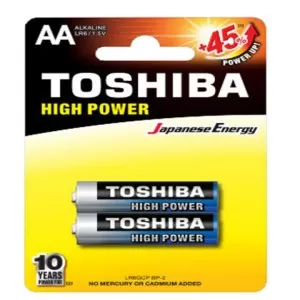 Toshiba High Power AA 2 Alkaline Batteries