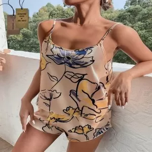 Valerie Nightwear Introducing International Print Of Satin Silk Matching Cami Set Hot and Sexy