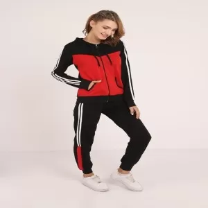 Women's Color Block Winter Hooded Tracksuit