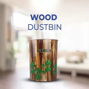 Wood Style Dustbin with Special Sticker