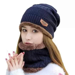 Woolen Winter Cap With Neck Band For Kid, Men and Women (Multicolor)