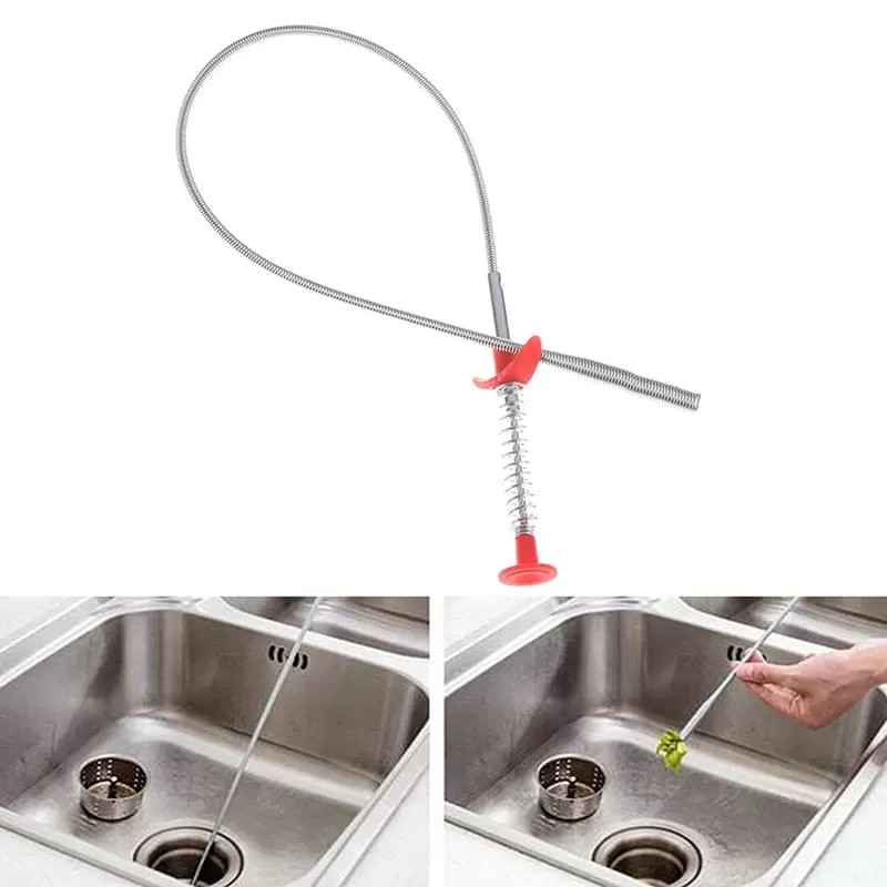 1pc 60cm Long Handle Drain Cleaning Tool, Creative Hair Clog Removal Cleaner  For Household