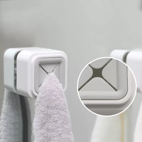 New No Drilling Self Adhesive Cloth Tea Towel Rack Napkin Push In Towel Holder Clip Hook Home Kitchen Bathroom Organizer Accessories Clip Wash Cloth T