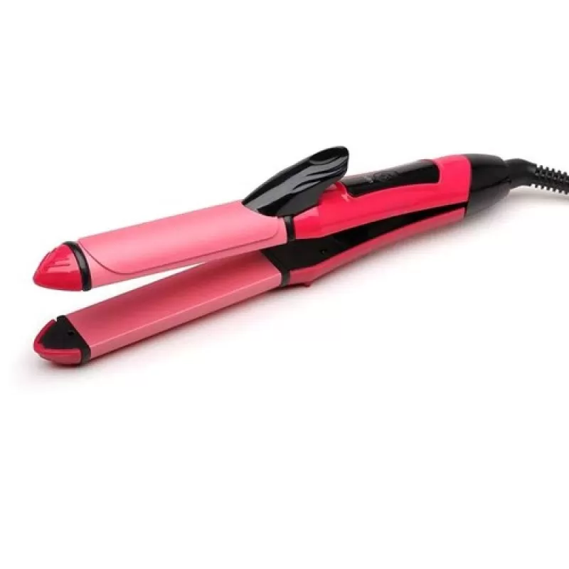 Buy Nova 2 in 1 Hair Curler & Straightener 2009 - pink at Lowest Price in Pakistan | Oshi.pk