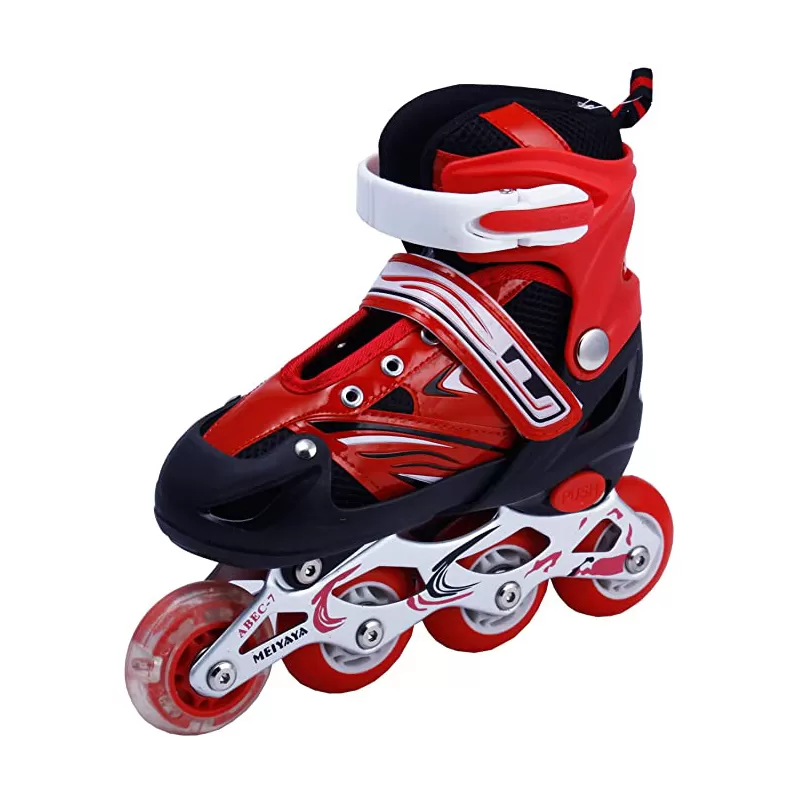 NOVICZ Skating Shoes Roller Shoes with LED Light Wheels Size Adjustable Roller Skate Shoes