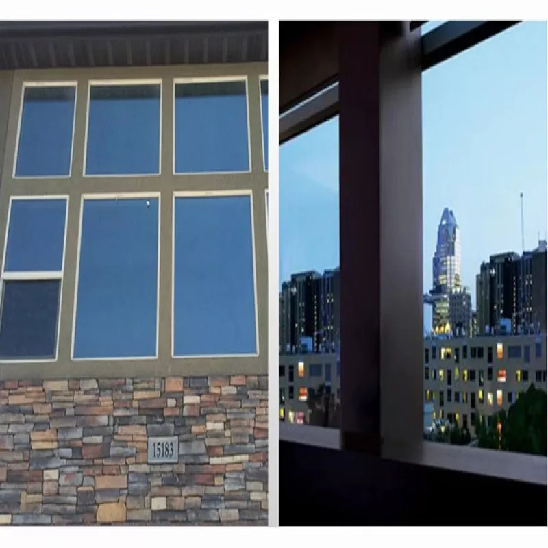 One Way Mirror Window Film Daytime Privacy Static Non-Adhesive Decorative Heat Control Anti UV Window