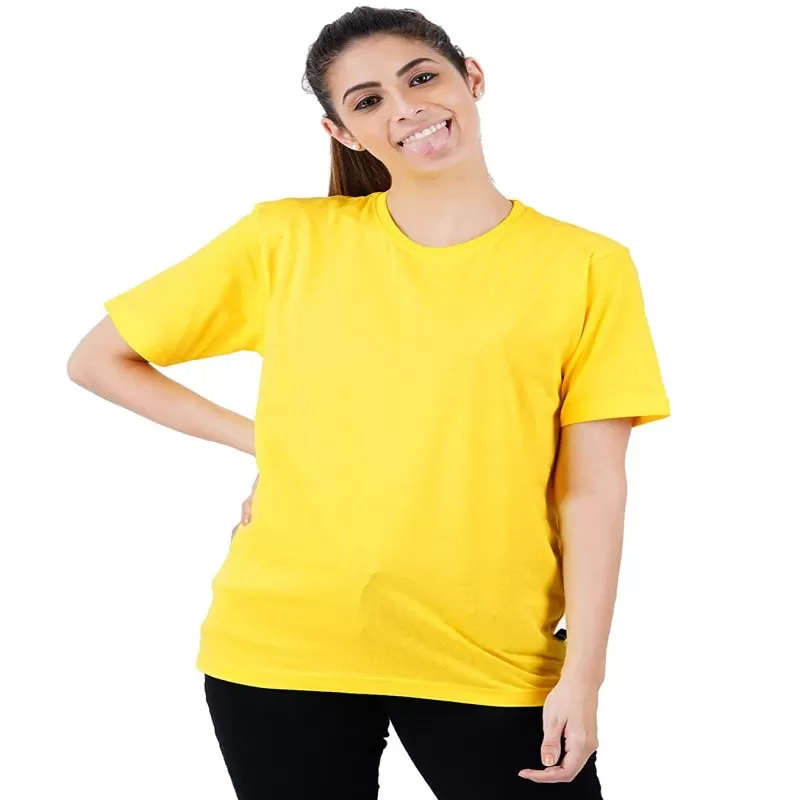 Pack of 1 - Best Quality Plain Short Sleeve Round Neck Basic T-shirt for Woman/Girls