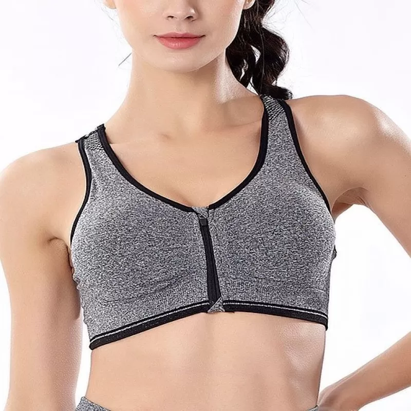 Pack of 1 – Imported Best Quality Front Zipper Sport Bras For Women/Girls
