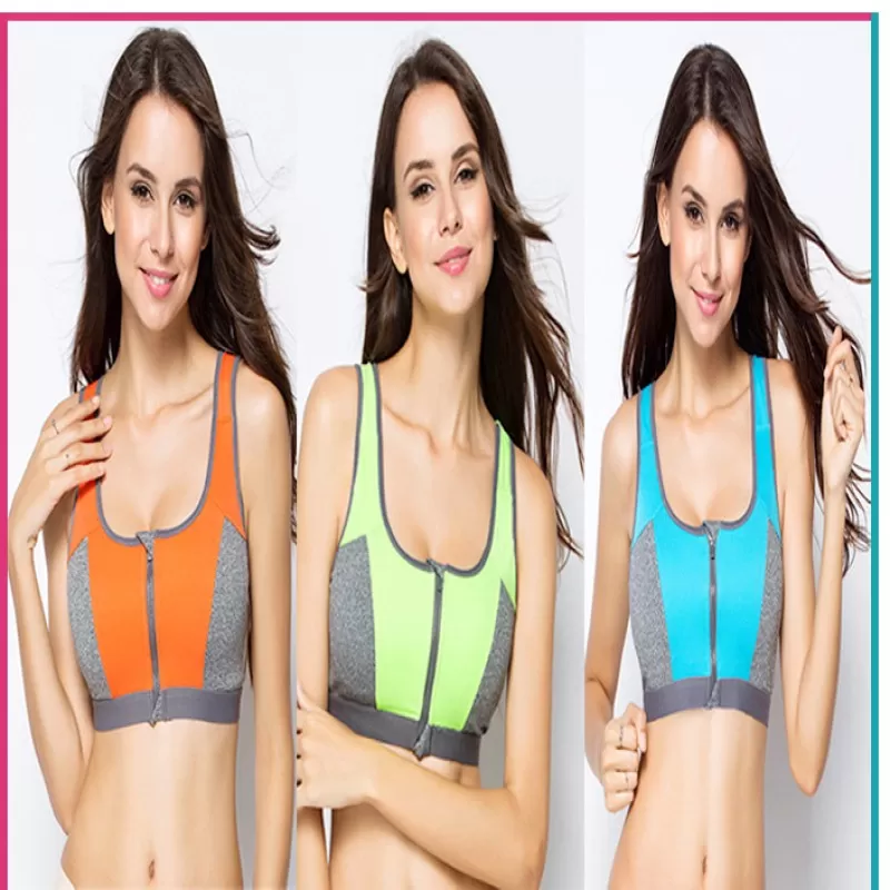 Pack of 1 – Imported Best Quality Sport Zipper Bra For Women/Girls