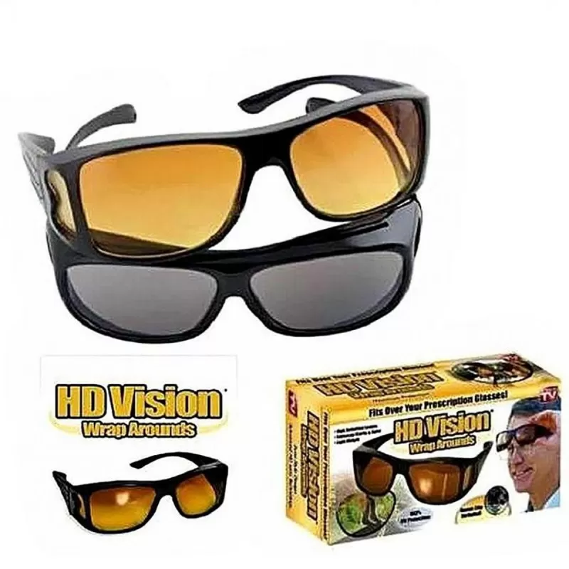 Pack Of 2 HD Night & Day Vision Glasses Clear View for Driving & Other Activities - Unisex