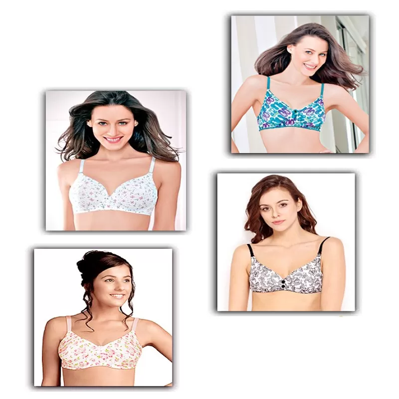 Pack of 2 –Imported Best Quality Cotton Printed Non Padded Bras for Women/Girls