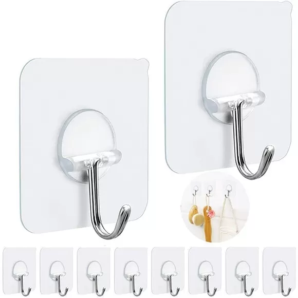 (Pack of 20) Adhesive Wall Hooks