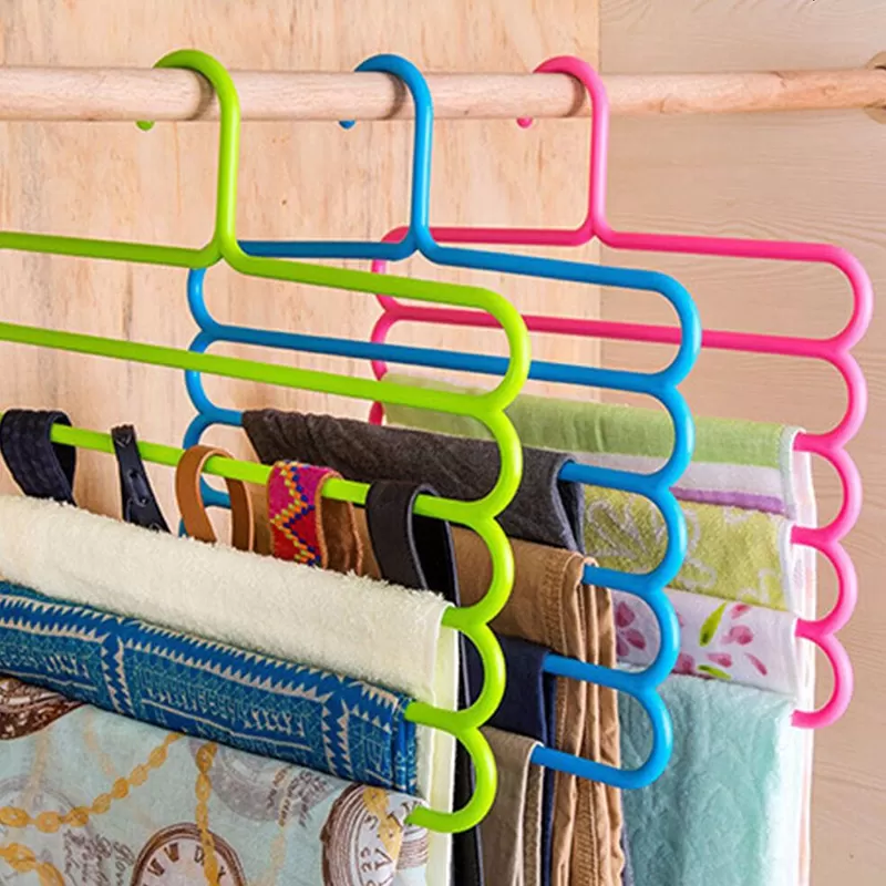 Pack of 4 - 5 Layers Multi-purpose Trousers Hanger Steps Pants Hangers