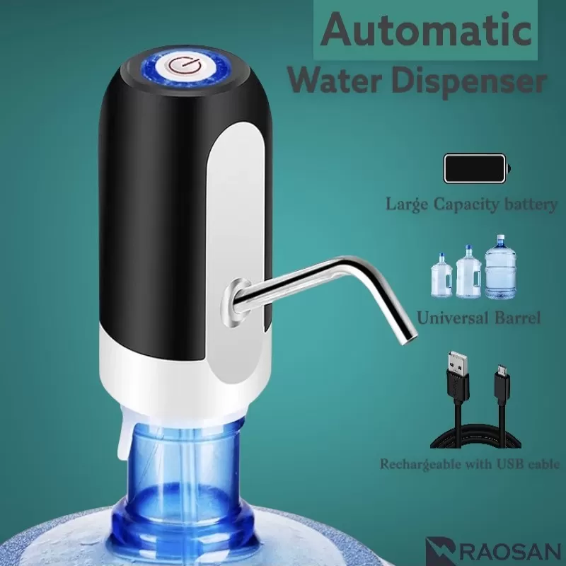 Office Tanice Drinking Water Dispenser USB Charging Automatic Water Bottle Pump with Night Light Electric Water Dispenser for Home Outdoor 