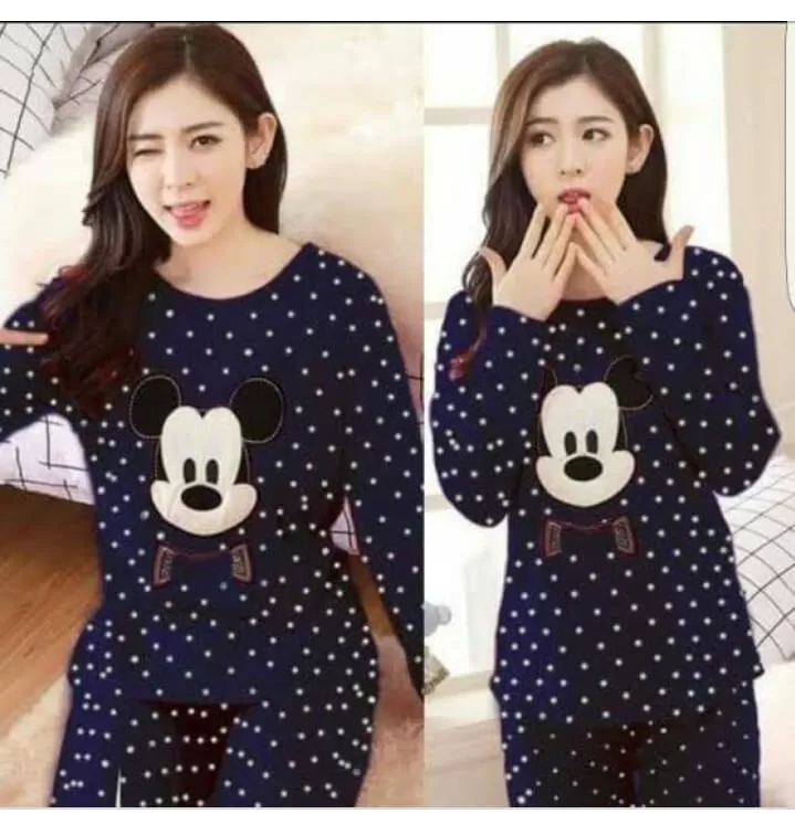Printed Ladies Sleep Wear Night Dress with Shirt and Trouser (Complete  Sleeping Suit) For Women and Girls in Pakistan - Pak Variety