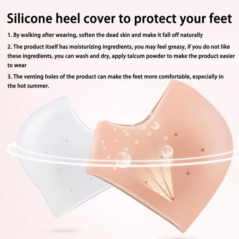 Silicone Gel Heel Pad Socks For Pain Relief And Anti Crack
