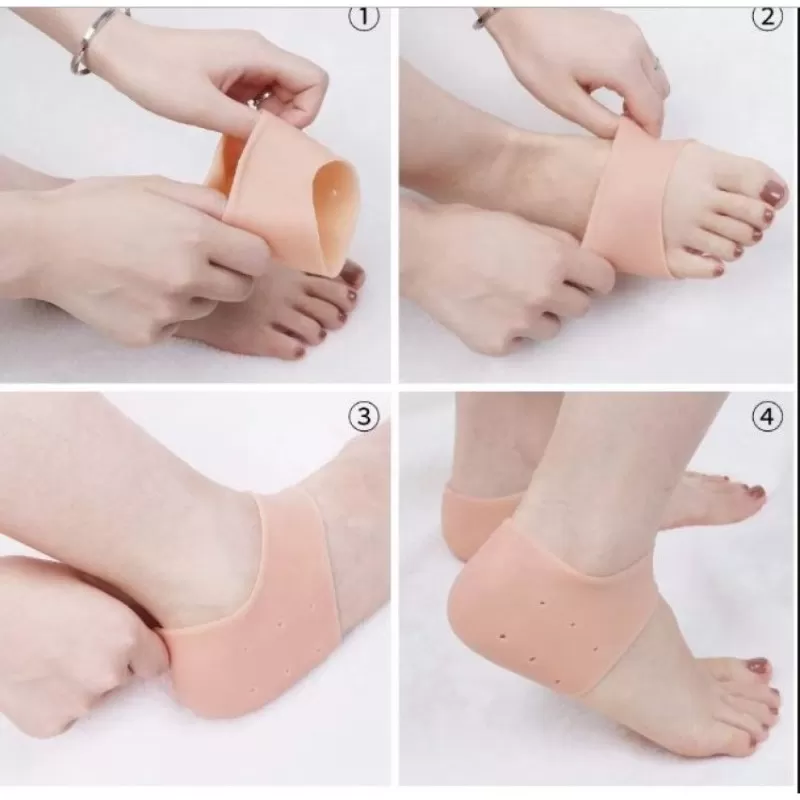 Silicone Gel Heel Pad Socks for Pain Relief and anti crack
