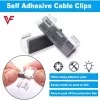 40 Pcs Smart Wire Clips Cable Organizer Desktop Wire Clip Holder Data Telephone Line Cable Self Adhesive Wire Holder Transparent