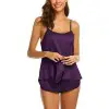 Womens Sexy Lingerie Sleepwear Tank Top And Shorts (Purple)