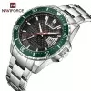 NAVIFORCE Exclusive Date Edition Charcoal Dial Green Crown Wrist Watch (nf-9191-3)
