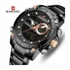 NAVIFORCE Dual Time Edition Dark Grey Dial & Bracelet Wrist Watch (nf-9163-3)