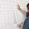 8pcs PE Foam 3D Wallpaper DIY Wall Stickers Wall Decor Embossed Brick Stone Living Room Bedroom TV Background Wall Home Decorat