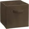 Foldable Storage Cubes Organizer Basket Bin Storage Boxes Storage Container with Handles for Travel Moving Toy Storage Box-Brown
