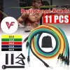 High Quality Portable Resistance Bands With Handles, Resistance Workout Bands Exercise Band Pull Rope Body Fitness Band Set 11 Pcs Set