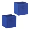 Pack of 2 Foldable Storage Cubes Organizer Basket Bin Storage Boxes Storage Container with Handles for Toy Storage Box Blue