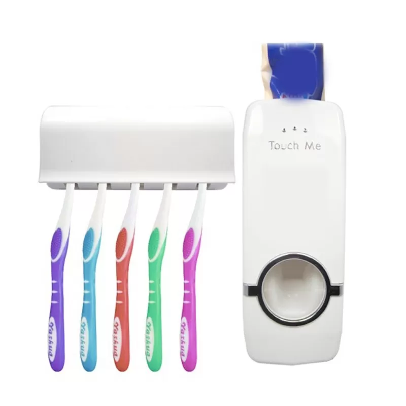 Tooth Paste Dispenser And Tooth Brush Holder