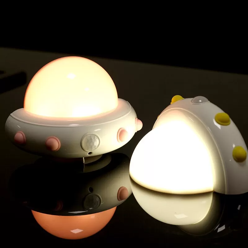 UFO Night Light LED Light Bulb Intelligent Remote Control Bedside Lamp Socket Portable Nursing Lamp