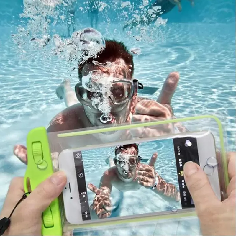 Underwater Waterproof Rainproof Mobile Case PVC Bag Transparent Touch Screen Premium Cell Phone Pouch Cover For Travel Hiking Rainy Season Monsoon
