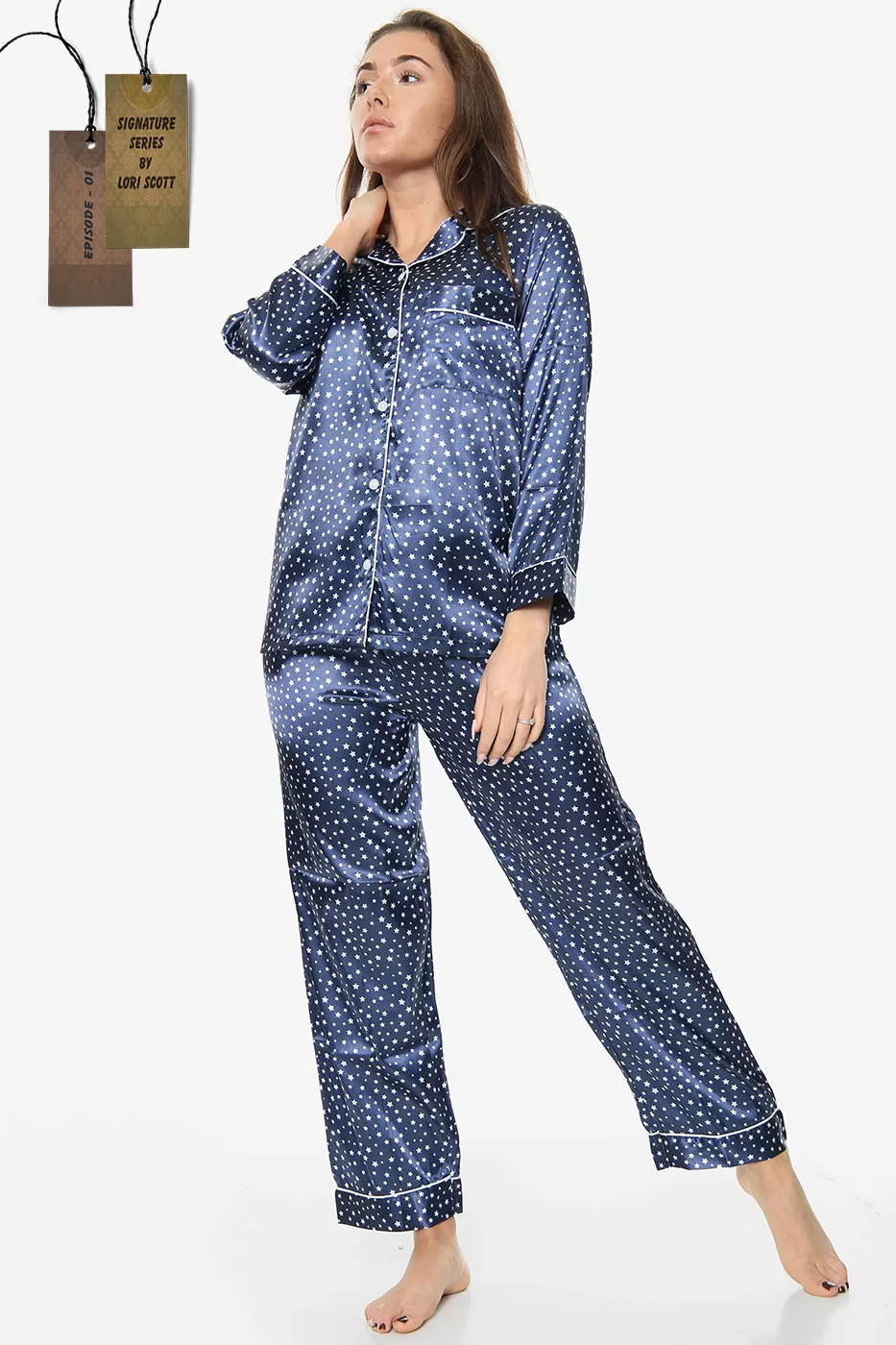 Valerie Nightwear Satin Pajama Set (Lori Scott Signature Series) Feel cute while Staying Comfortable Putting this on every night