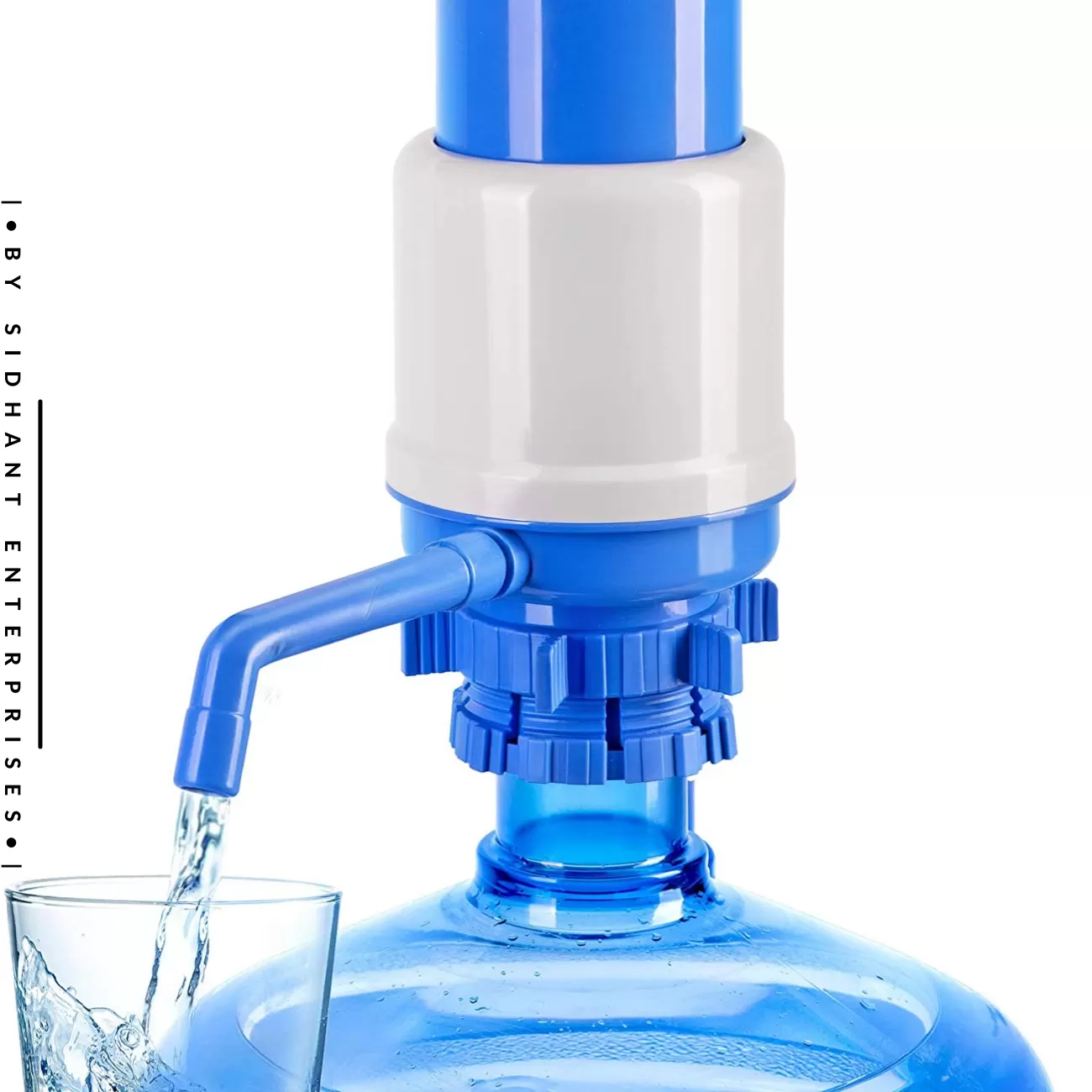 Water Bottles Pump Manual Water Bottle Pump, Easy Drinking Water Pump, Easy Portable Manual Hand Press Dispenser Water Pump Blue