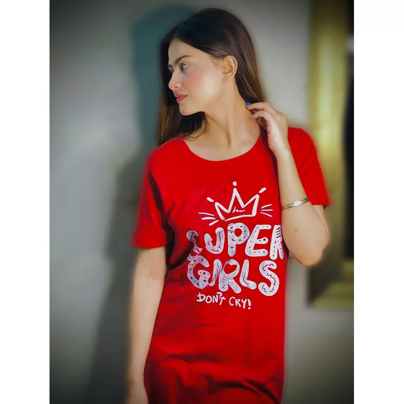 Women Super Girl Long Shirt D-1