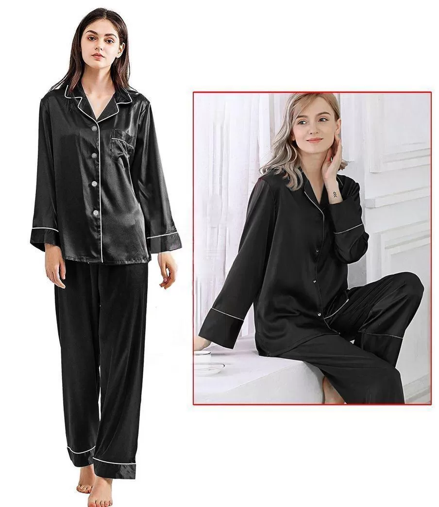 Plain Gray Hosiery Plus Women Collar Night Suit From Libas Loungewear -  FPS086