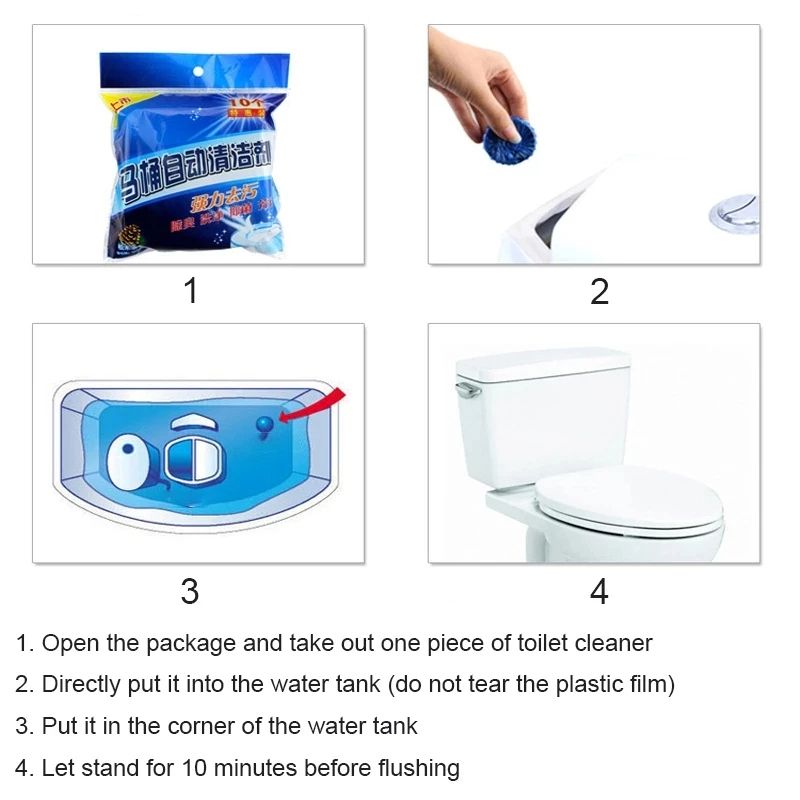 Buy 10Pcs Cleaner Automatic Toilet Bowl Cleaner Effervescent Tablet ...