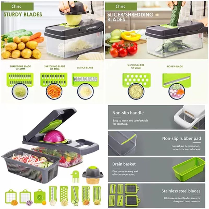 Buy 12 In 1 Vegetable Chopper Cutter Slicer Grater at Lowest Price in  Pakistan