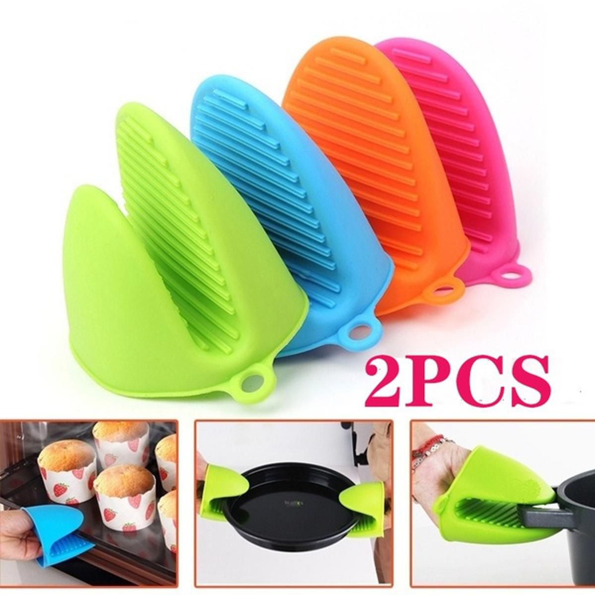 Cute Oven Mitts and Pot Holder Sets 2pcs Non-Slip Potholders Kitchen Heat  Resistant Hot Pads for Women Cooking Gloves New 