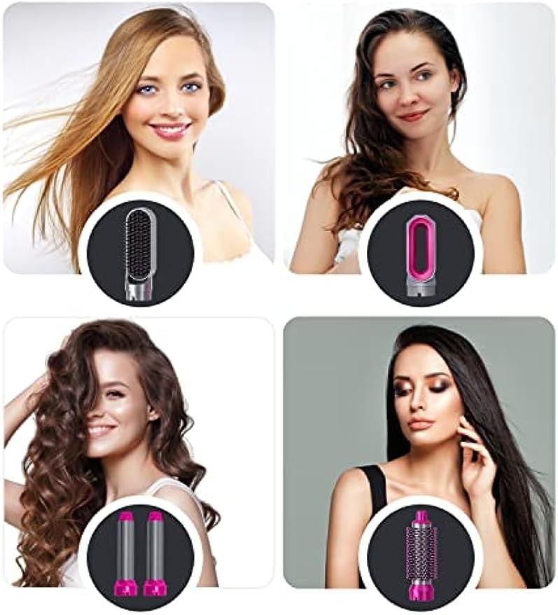 5 in 1 Hair Styler, Blow Dryer Brush, Hair Dryer Brush Negative Ionic Electric, Hair Wrap Hair Styler Detachable Brush Heads Comb for Straightening