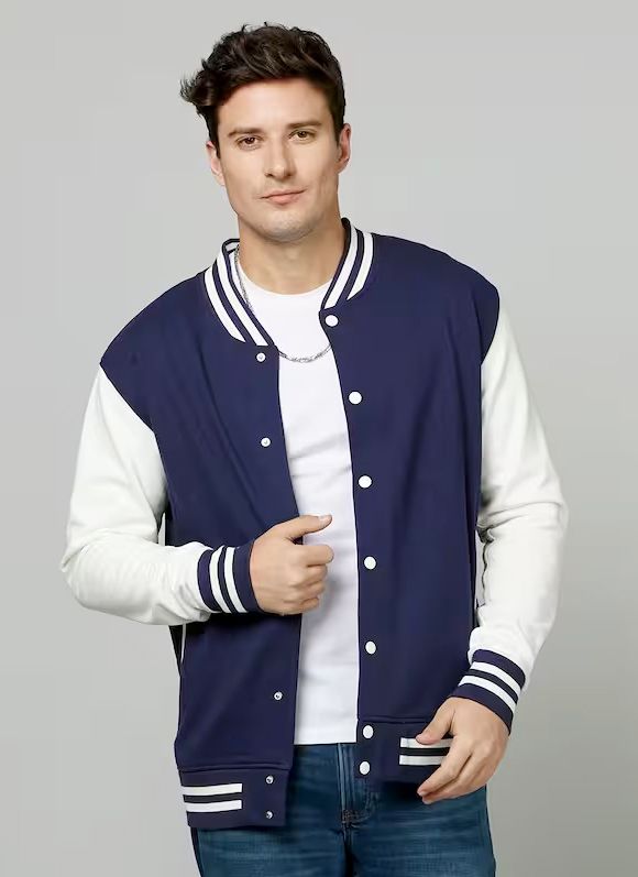 Buy Baseball Contrast Varsity Coat Style Button Jacket For Men/Boys at ...