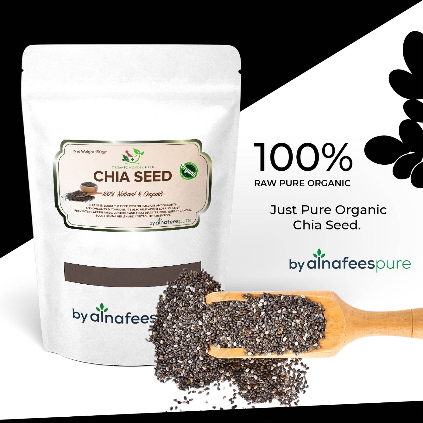 Chia Seeds 100 gm Organic Chia Seeds For Weight Loss Imported Chia Seeds Rich In Vitamins For Health And Beauty 100% pure Best Quality