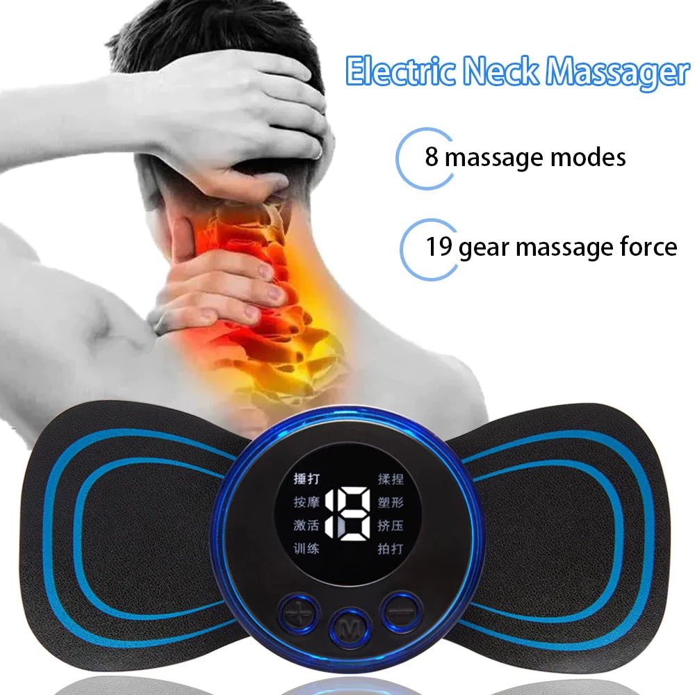 EMS Mini Portable Electric Neck, Back & Body Pain Relief Massager
