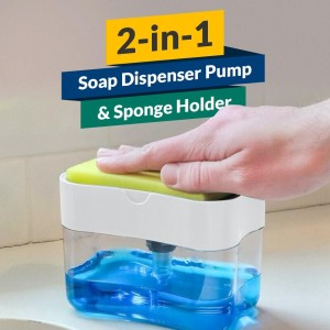 Soap Pump Dispenser and Sponge Holder for Kitchen Sink Dish Washing Soap dispenser