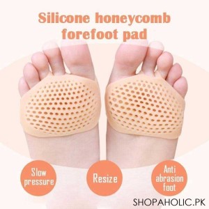 2 Pair(4Pcs) Silicon Heel Pads for Dry Crack Heels, Tendinitis, Cushion Heel Pains Silicon Heel Pad And Silicon Honeycomb Forefoot Pads for High Heel